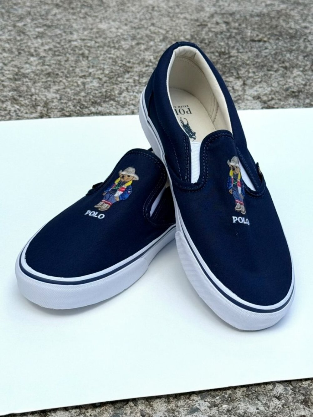 POLO RALPH LAUREN Keaton Bear Slip-On Sneaker Men's Size 11 Navy